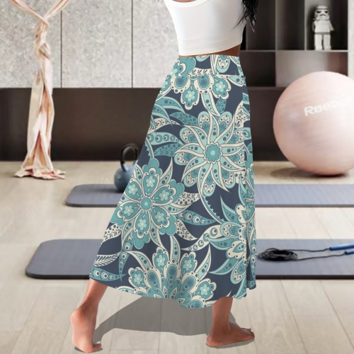 Women's High-Waisted Split Midi Skirt with Built-in Shorts