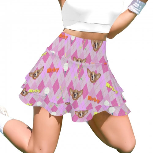 Double-Layer Ruffle Sports Skirt