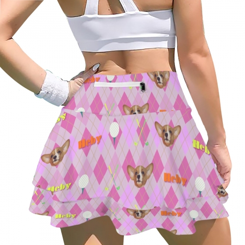 Double-Layer Ruffle Sports Skirt