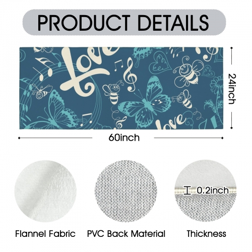 Flannel Indoor Runner Rug 60" x 24" | Ships from USA