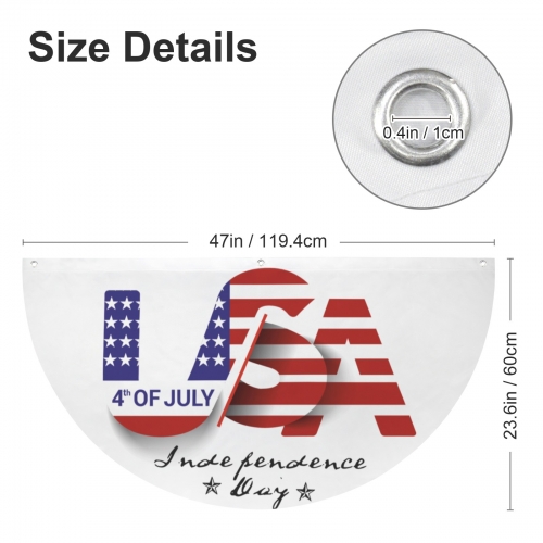 Semi Circle Flag 47 x 23.6 inch | Ships from USA