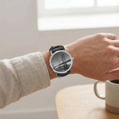 Custom Classic Leather Strap Watch (019)