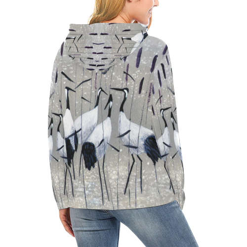 Women's All Over Print Hoodie (USA Size) (Model H13)