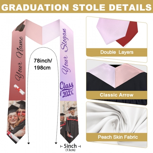 Adult Graduation Stole 78" × 5" | Ships from USA