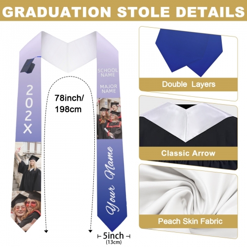 Adult Graduation Stole 5" × 78" | Ships from USA