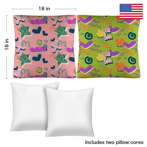 Throw Pillow 18" x 18"  (Set of 2) | Ships from USA