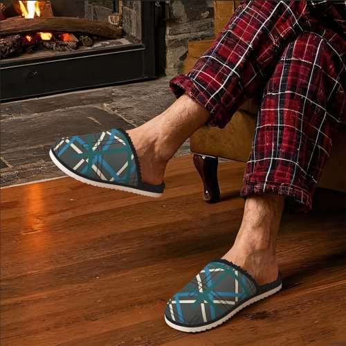 Men's Faux Fur Lined Indoor Slippers