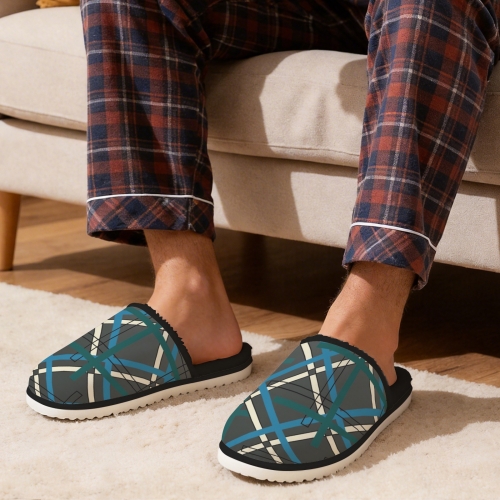 Men's Faux Fur Lined Indoor Slippers