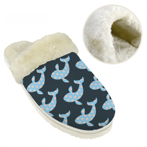 Men's Faux Fur Trim Indoor Slippers