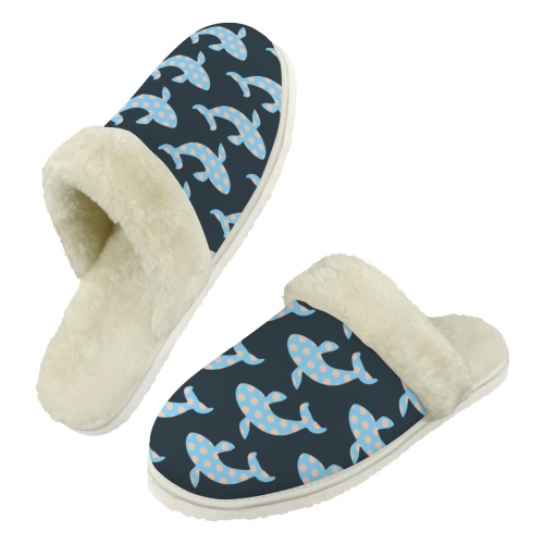 Men's Faux Fur Trim Indoor Slippers