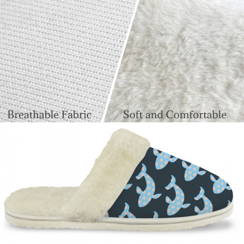 Men's Faux Fur Trim Indoor Slippers