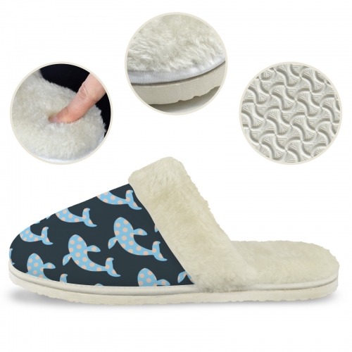 Men's Faux Fur Trim Indoor Slippers
