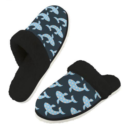 Men's Faux Fur Trim Indoor Slippers