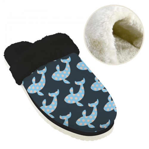 Men's Faux Fur Trim Indoor Slippers