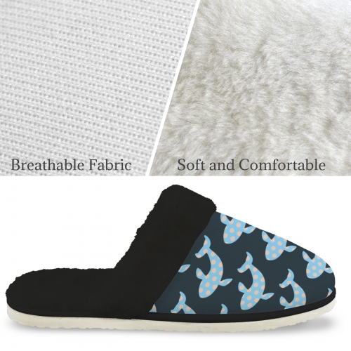 Men's Faux Fur Trim Indoor Slippers