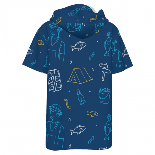 Men’s Short Sleeve Drawstring Front Pocket Hoodie