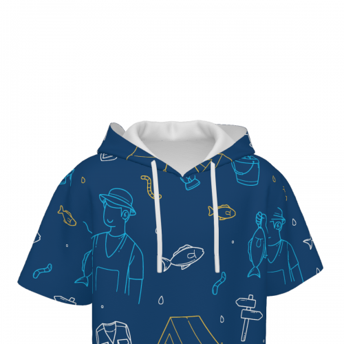 Men’s Short Sleeve Drawstring Front Pocket Hoodie