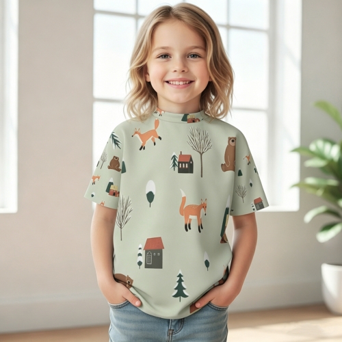 Kids Crew Neck Short Sleeve T-Shirt