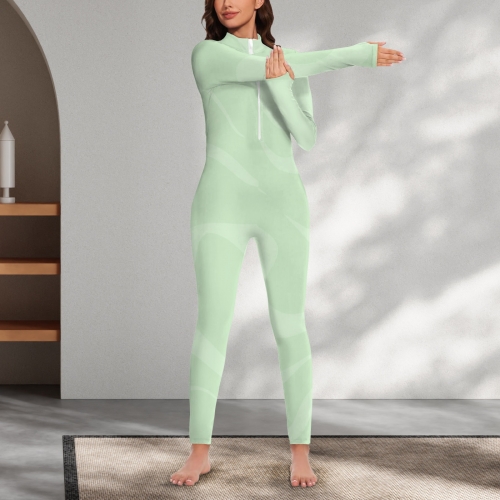 Women's Long Sleeve Zip Front Jumpsuit