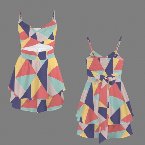 Women’s Backless Crisscross Tie-Back Ruffle Romper