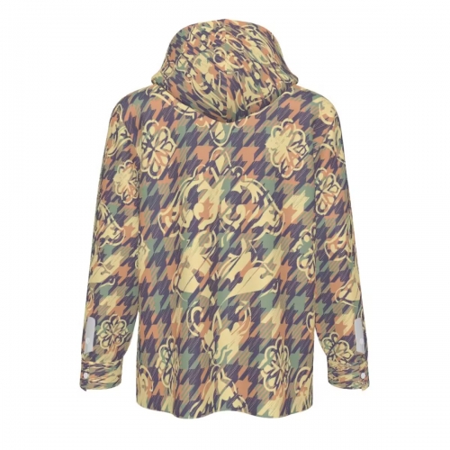 Man's Half Button Hooded Long Sleeve Sweatshirt