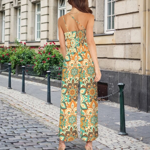 One-Shoulder Wide-Leg Jumpsuit with Pockets