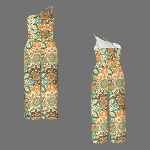 One-Shoulder Wide-Leg Jumpsuit with Pockets