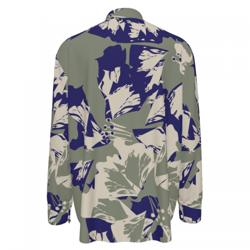 Mandarin Collar Multi-Button Long Sleeve Shirt