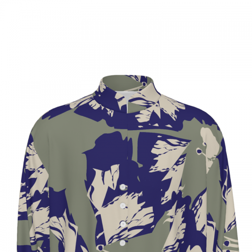 Mandarin Collar Multi-Button Long Sleeve Shirt