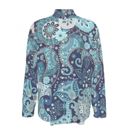 Mandarin Collar Multi-Button Long Sleeve Shirt