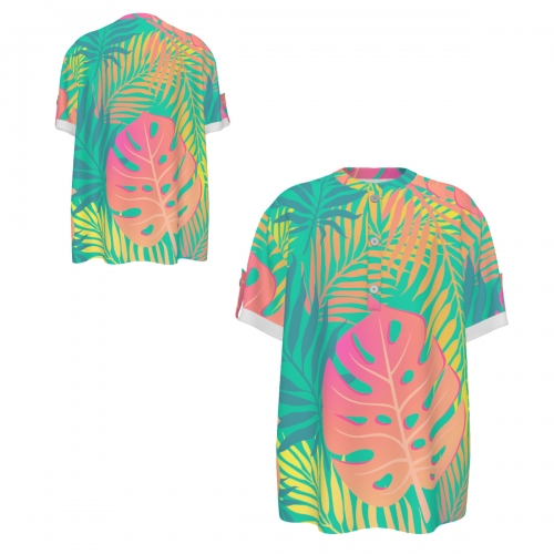 Men's Half-Placket Button Short Sleeve Shirt