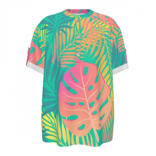 Men's Half-Placket Button Short Sleeve Shirt