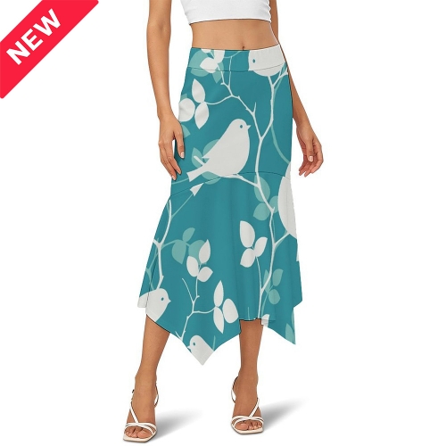 Women's Asymmetrical Flared Maxi Skirt