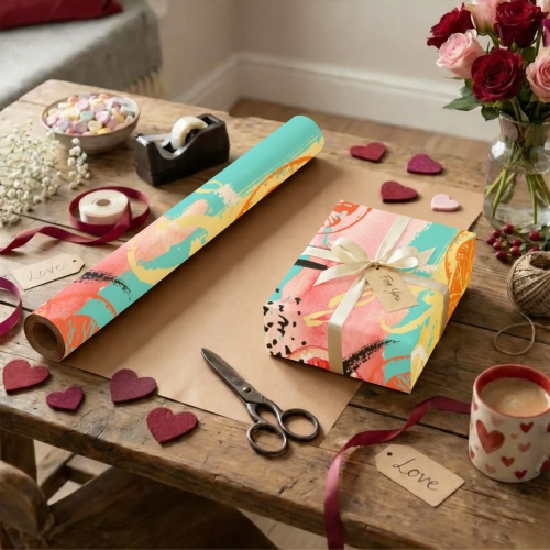 Gift Wrapping Paper-Kraft Paper 58" x 22" (2 Rolls) | Ships from USA