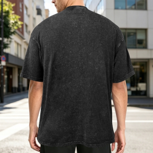 Men's Washed Cotton T-Shirt (Front Printing)（Model T92）| Ships from USA