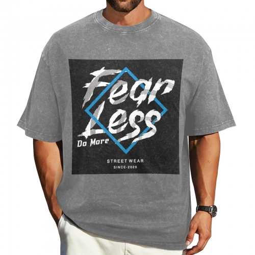 Men's Washed Cotton T-Shirt (Front Printing)（Model T92）| Ships from USA