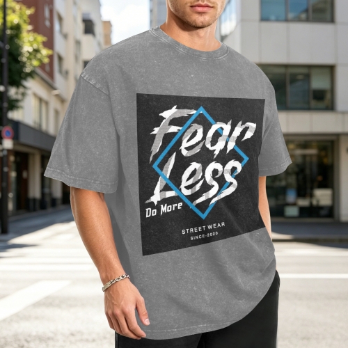 Men's Washed Cotton T-Shirt (Front Printing)（Model T92）| Ships from USA