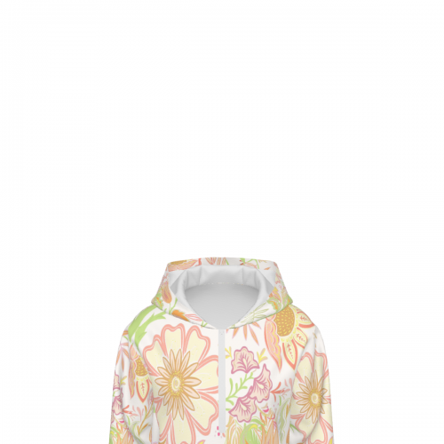 Girls’ Double-Layer Hood Half-Zip Hoodie