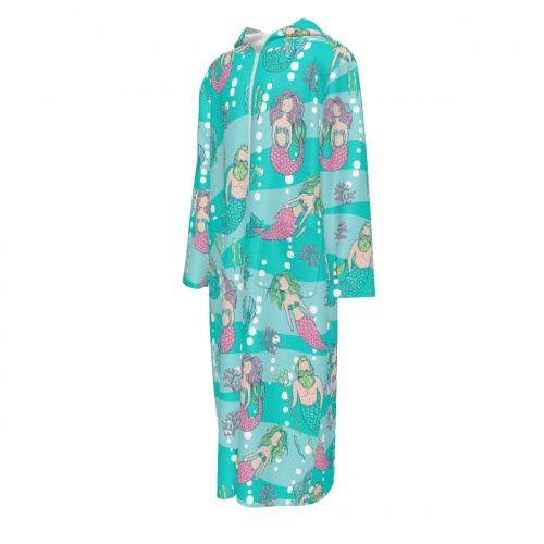 Women's Flannel Hooded Long-Sleeve Robe