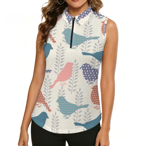 All Over Print Women's Sleeveless Polo Shirt (Model T90)