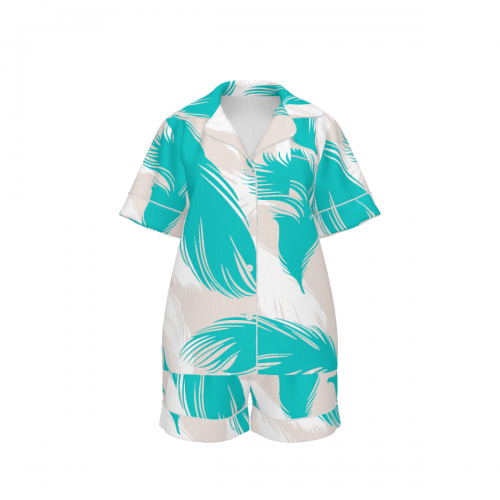 Women's Collared Short Sleeve Pajama Set