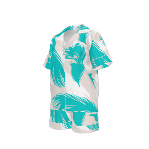 Women's Collared Short Sleeve Pajama Set