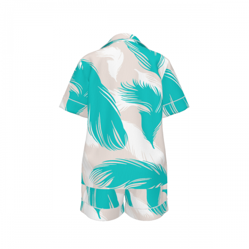 Women's Collared Short Sleeve Pajama Set