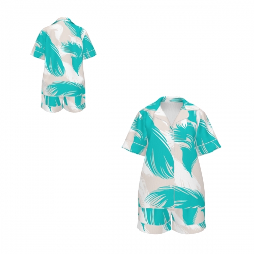 Women's Collared Short Sleeve Pajama Set