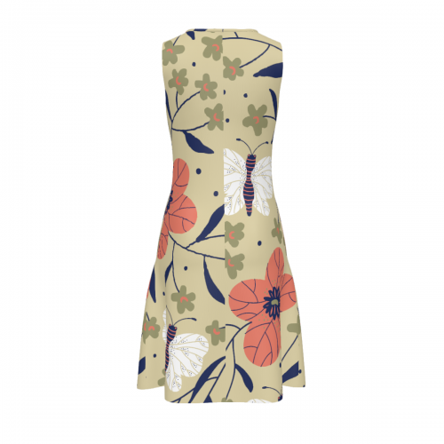 Women's Metal Ring Neck Sleeveless Dress