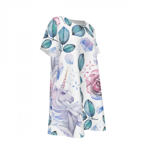 Women’s Crew Neck Short Sleeve Dress With Pocket