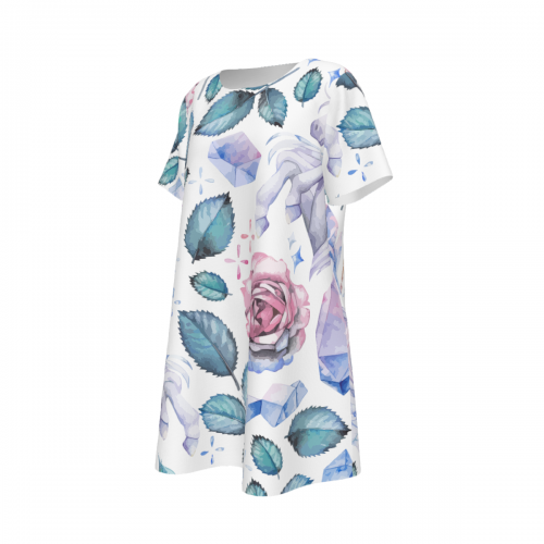 Women’s Crew Neck Short Sleeve Dress With Pocket