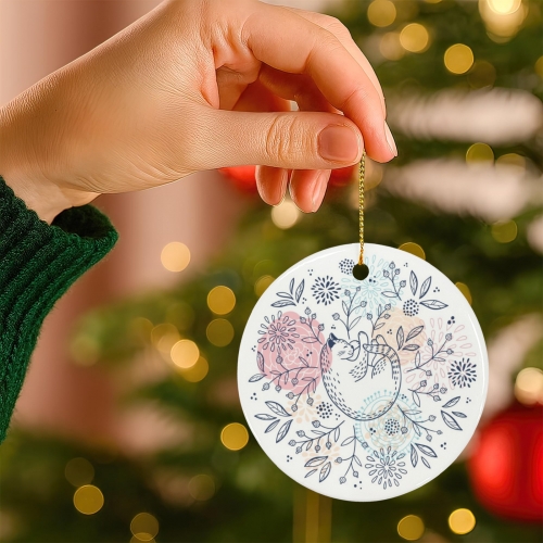 Round Ceramic Ornament ( One Side ) | Ships from USA