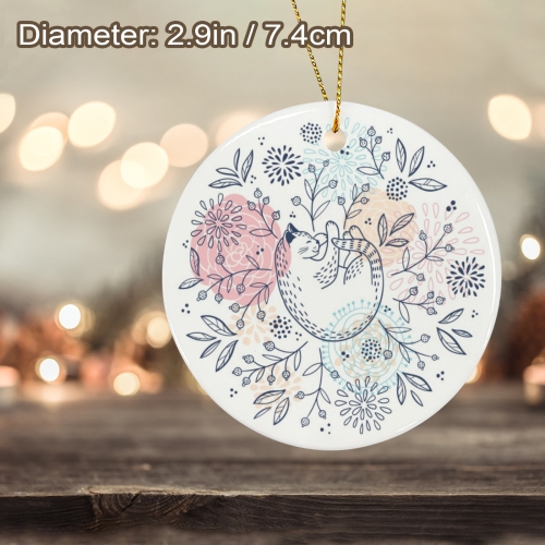 Round Ceramic Ornament ( One Side ) | Ships from USA
