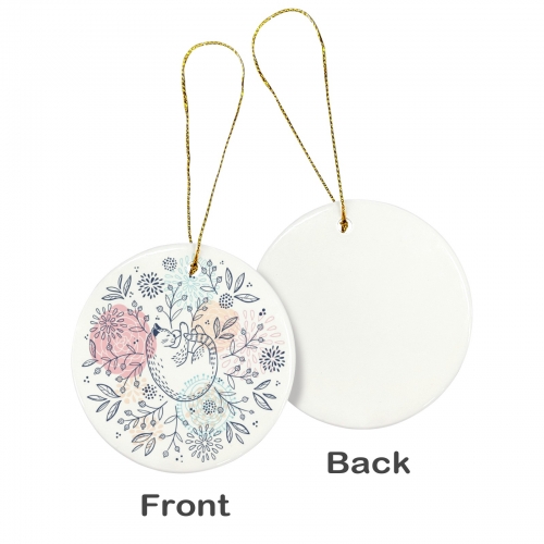 Round Ceramic Ornament ( One Side ) | Ships from USA